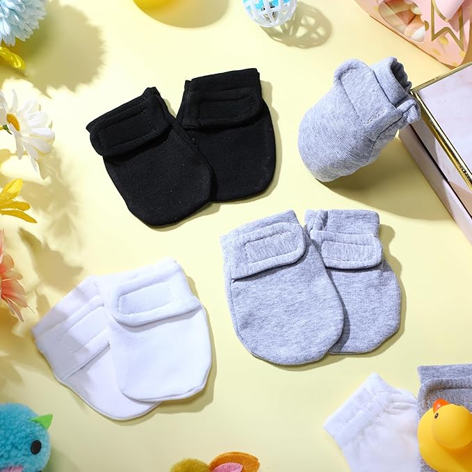 Newcotte Adjustable Baby Mittens No Scratch Newborn Cotton Breathable Gloves Warm Baby Mitts for Boys