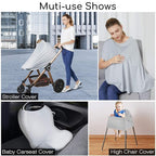 Nursing Cover & Baby Nursing Poncho,Multi Use Breastfeeding Cover for CarSeat Canopy, High Seat Cover, Stroller Cover, Shopping Cart Cover,Nursing Scarf for Boy and Girl by Kefee Kol (Grey)