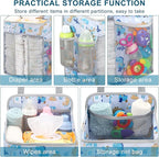 Accmor Hanging Baby Diaper Caddy Organizer, Diaper Stacker, Baby Crib Hanging Classified Storage Bag Organizer for Changing Table, Crib, Playard or Wall & Nursery Organization, White