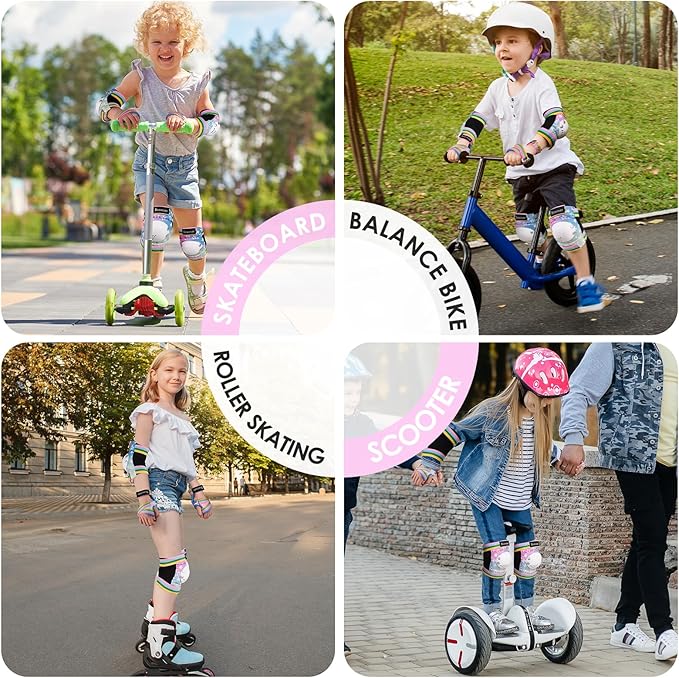 BOSONER Kids/Youth Knee Pad Elbow Pads for Roller Skates Cycling BMX Bike Skateboard Inline Rollerblading, Skating Skatings Scooter Riding Sports