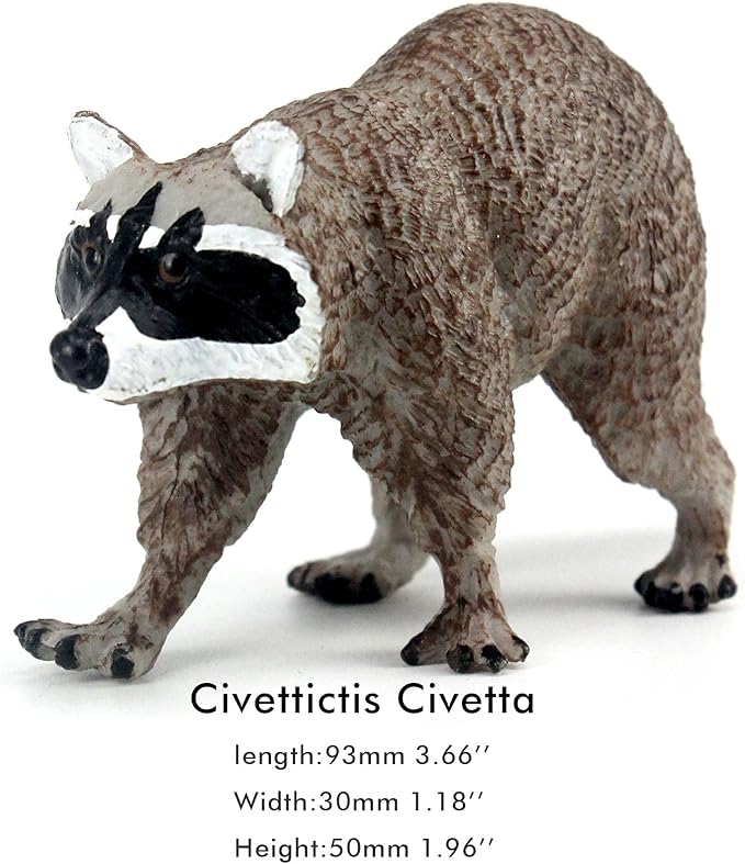 FUNSHOWCASE African Jungle Animals Civet Civettictis Civetta Toy Figure Realistic Plastic Figurine Height 2.2 Inch