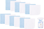 12 Pack Baby Washcloths 100% Cotton - Small Terry Wash Cloths 8" x 8" Soft Face Washcloth for Hand Body Sensitive Skin Thin Absorbent Wipes for Newborns Infant