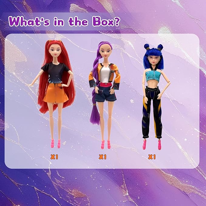 2025 New11.5''Singer Fashion Doll with Accessories and Trendy Outfits Set,Articulated/Made to Move Girl Group Dolls, Idea for Enthusiast Fan (Ordinary Sets)