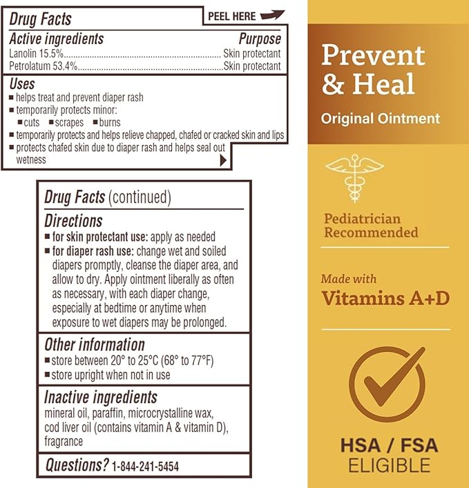 A+D Original Diaper Rash Ointment, 1 Pound Jar Pack of 2