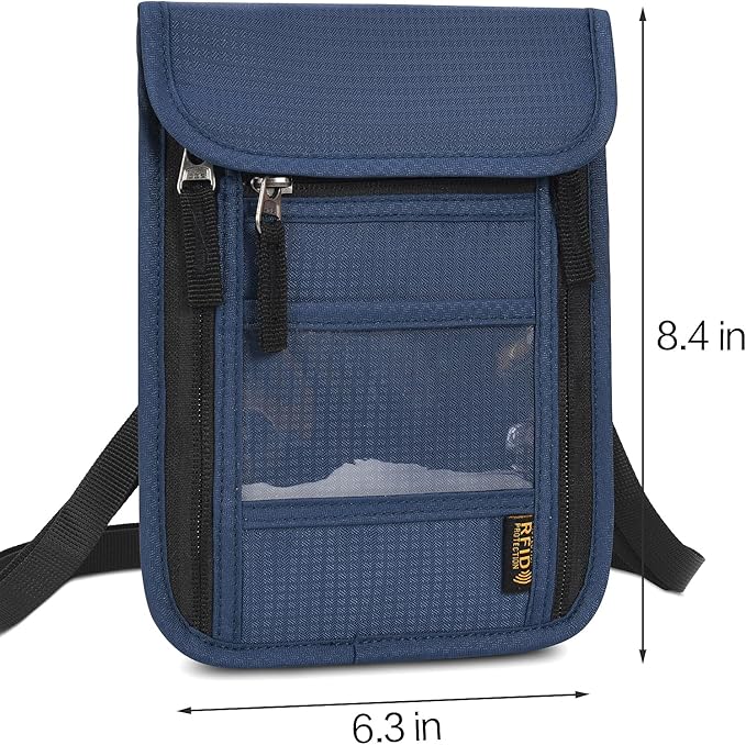 Neck Wallet Lightweight RFID Blocking Waterproof Travel Pouch for Women Men