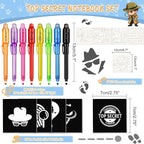 Invisible Ink Pen 24Pcs+ Notebooks, Spy Pens with UV Light, Magic Marker, Classroom Prize, Birthday Party Favors for Kids 8-12, Kids Stocking Stuffers
