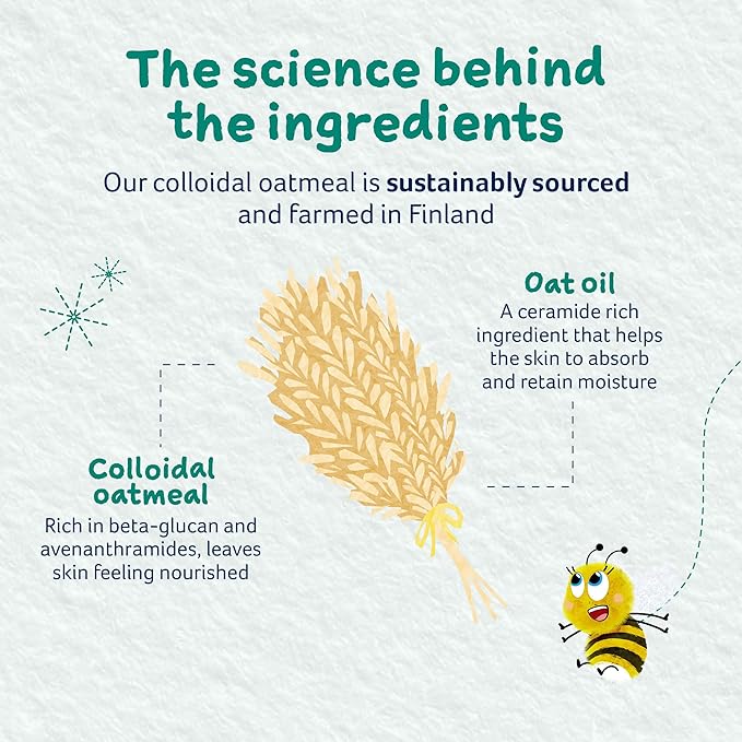 Childs Farm, OatDerma Baby Wash, Fragrance-Free, Gently Cleanses and Soothes, Suitable for Newborns with Dry, Eczema-prone, Sensitive Skin, 8.4 Fl Oz