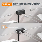 Black Extension Cord 5 Ft, TESSAN Flat Surge Protector Power Strip with 4 Wide Spaced AC Outlets 3 USB Ports (1 USB C), Ultra Thin Flat Plug with 900J Surge Protection, Office Dorm Room Essentials