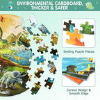 Floor Puzzles for Kids Ages 3-8, 70 Piece Dinosaur Jigsaw Puzzle for Kids Ages 3+ Year Old Large Round Toddler Puzzles Preschool Learning Educational Toys Gift for Boys Girls (Tyrannosaurus)