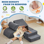 Jela Foam Blocks 6Pcs Soft Play Equipment Luxury Corduroy Fabric, Toddler Climbing Toys Indoor Soft Play for Toddlers