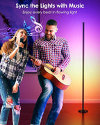 2PCS Smart RGB LED Corner Floor Lamp with App and Remote Control, 65" Color Changing Standing Lamp with Music Sync and 16 Million DIY Colors, Modern Floor Lamps for Bedroom Living Room Gaming Rooms