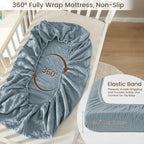 david's kids Muslin Mini Crib Sheets, 2 Pack Cotton Pack N Play Sheets for Boys Girls Neutral, Soft Breathable Baby Sheets Fit Pack N Play, Playard and Mini Crib Mattresses, Sage Green & Dusty Blue