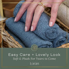 Tidal Blue Facial Washcloths Set of 6 Soft Cloths 10” x 10” 100% Viscose Derived from Bamboo Spa-Like Feel Silky Face Cloth for Skin Cleansing