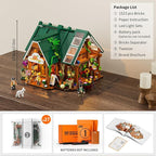 Funwhole Farm-Store Lighting Building-Bricks Set - Farm Shop LED Light Construction Building Model Set 1523 Pcs for Adults and Teen
