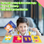 Animal Flashcards, 50 Double-Sided Cards, Wild/Farm/Marine Animal Cards Educational Learning Tools for Preschool and Toddlers Learning (2 Reclosable Rings Attached)