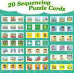 Sequencing Puzzle Cards,Sequence Board Game for Kids,Speech Therapy Materials for Autism,Storytelling,Social Skills,Sentence Building,Toddler Puzzles,Learning Activities,Classroom &Homeschool