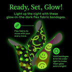 Welly Bandage Glow-in-The-Dark Refill Pack | Adhesive Flexible Fabric Bandages | Assorted Shapes and Patterns for Minor Cuts, Scrapes, and Wounds - 120 Count