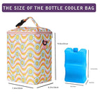 Breastmilk Cooler Bag with Ice Pack Fits 4 Baby Bottles Up to 9 Ounce Insulated Baby Bottle Bag Breast Milk Cooler on The Go with Strap Baby Bottle Cooler Bag for Nursing Mom Daycare or Travel