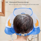 Baby Shower Cap Shield, Shower Cap for Kids, Visor Hat for Eye and Ear Protection for 0-9 Years Old Children, Cute diving goggle Shape Makes The Baby Bath More Fun (Pink)