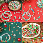 1480pcs Christmas Polymer Clay Beads Charms Friendship Bracelet Necklace Earring Jewelry Making kit, Accessories for Arts Crafts DIY Gifts for Women Girls