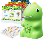 Dinosaur Talking Pen with Phonics Cards, Montessori Toys for Toddlers, Autism Sensory Interactive Toys, Educational Birthday ABC 123 Learning Set, 73PCS Flash Cards & 6 Stickers