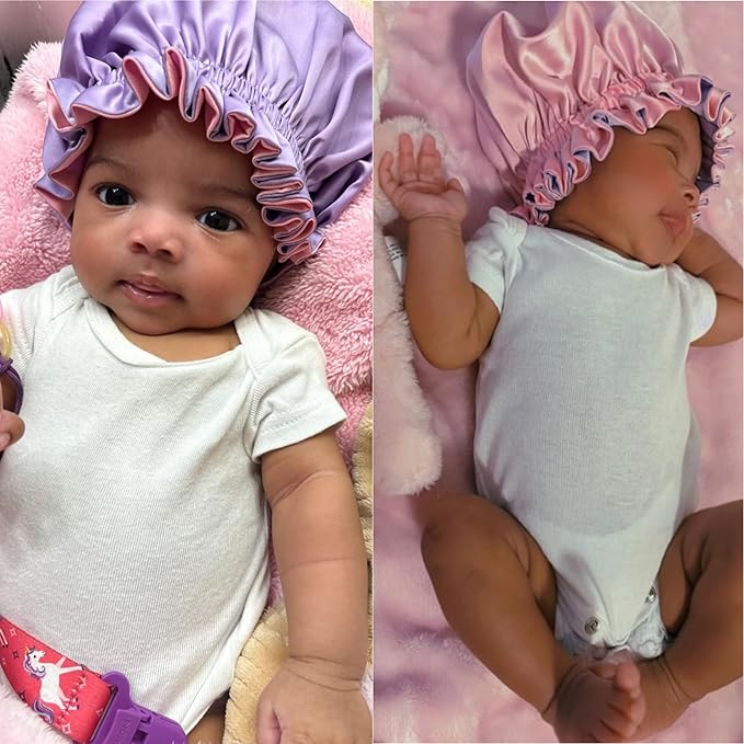 AKISS Baby Infant Newborn Toddler Satin Silk Hair Bonnet for Baby Girl Boy Sleeping Kids Cap Hat