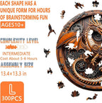 Wooden Puzzles for Adults, Mechanical Dragon Wooden Jigsaw Puzzles for Adults, Wood Puzzles Adult, Unique Animal Shape, Gifts for Friends and Family, Wall Art Canvas Puzzle (L -13.4*13.3in -300 pcs)