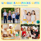 SUN EIGHT Kids Backpack with Plush Toy – Cute & Durable School Bag for Toddlers and Kindergarten