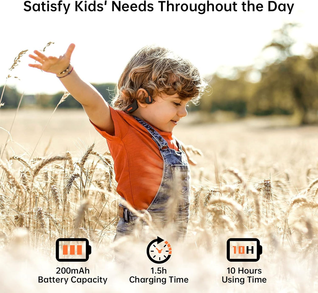 IFECCO Wireless Earbuds for Kids - Kids Bluetooth Air Conduction Open Ear Headphones with Mic,Ultra-Light,IPX5 Waterproof and Safer for Children Wireless Headphones,Perfect for School Travel Gifts