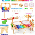 Wingyz Kids Drum Set for Toddlers Baby Music Instruments 7 in 1 Montessori Preschool Musical Toys Children Drum kit Xylophone Tambourine Birthday Gifts for Boys and Girls