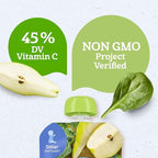 Gerber Stage 2 Baby Food, Organic Pear Spinach Puree Pouch, 2 Servings of Fruit and Veggie, No Added Sweetener, No Artificial Colors or Flavors, 12-Pack