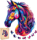 Puzzles for Adults 1000 Piece, Horse Liberty Cool Puzzles Wooden Jigsaw 22 * 25.6 in, Unique Shape Animal Adult, Irregular Wood Best Gift for Adults and Kids Family Game