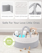 Maliton Cotton Rope Diaper Caddy Organizer - Nursery Storage Caddy, Baby Boy Changing Table Must Have, Perfect