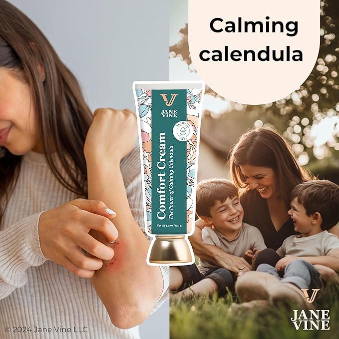 Calendula Cream – Radiation Relief Cream and Sunburn Relief for Itchy or Sun-Exposed Skin – With Aloe, Jojoba, and Dandelion – Alcohol Free & Unscented Calendula Ointment – 4.2 oz