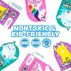 Tub Works® Magical Kids Bubble Bath, Variety 12 Pack | Creates Colorful Water & Tons of Foam Bath Bubbles | Nontoxic | Character-Themed Bubble Bath for Kids | Pink, Purple & Teal Bath Colors