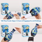 3D Puzzles Vase for Adults, Crafts for Adults, 160 Pieces Plastic DIY Unique Flower Vase with LED Light House Warming Gift Birthday Gifts for Flower Arrangements and Home Decor (Blue)