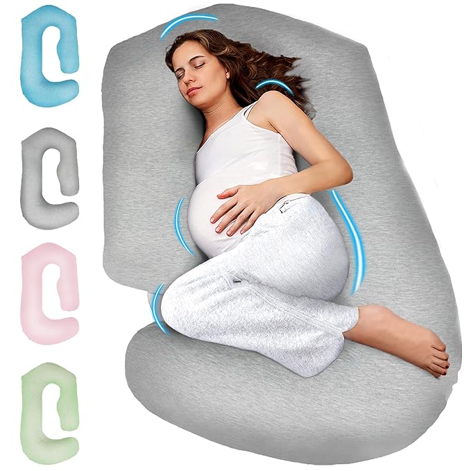 PILLANI Pregnancy Pillows for Sleeping - V C U Shaped 57inch Full Body Pillow with Removable Washable Cover, Cooling Maternity Pillow for Pregnant Women, Support for Back Belly Legs Hip