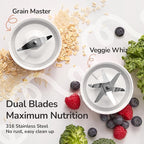 Bubble Blender, Baby Food Maker & Puree Blender with 2 Borosilicate Glass Cups, Compact Baby Bullet for Smoothies, Hands-Free One-Touch, 200W Motor, Cream