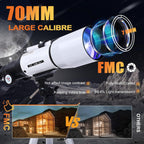 PISEZ Telescope for Adults & Beginner,70mm Aperture 400mm AZ Mount Astronomical Refracting Travel Telescope for Kids Beginners with Carry Bag, Phone Adapter