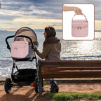 Fasrom Breastmilk Cooler Bag with Ice Pack Fits 4 Baby Bottles up to 5 Ounce, Insulated Baby Bottle Bag for Nursing Moms Daycare or Travel, Easily Attaches to Stroller, Pink (Patent Design)