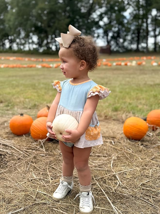 Wee Ones Girls' Plain Wrap Classic Grosgrain Hair Bows on a WeeStay No-Slip Hair Clip, Handmade, King, Oatmeal