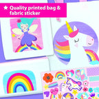 KRAFUN Decorate-a-Bag Craft Kit for Kids 5+ Years, Unicorn & Fairy Theme with Stickers & Gems, 3 DIY Customizable Bags, Step-by-Step Instructions, Creative Activity Set Girls & Boys, Educational Toy