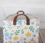 HIYAGON Kids Storage Basket Baby Girl Basket Gift Baskets Empty Cute Toy Storage Bin Organizer Box Rectangular Bedroom Decor Books(Flower)