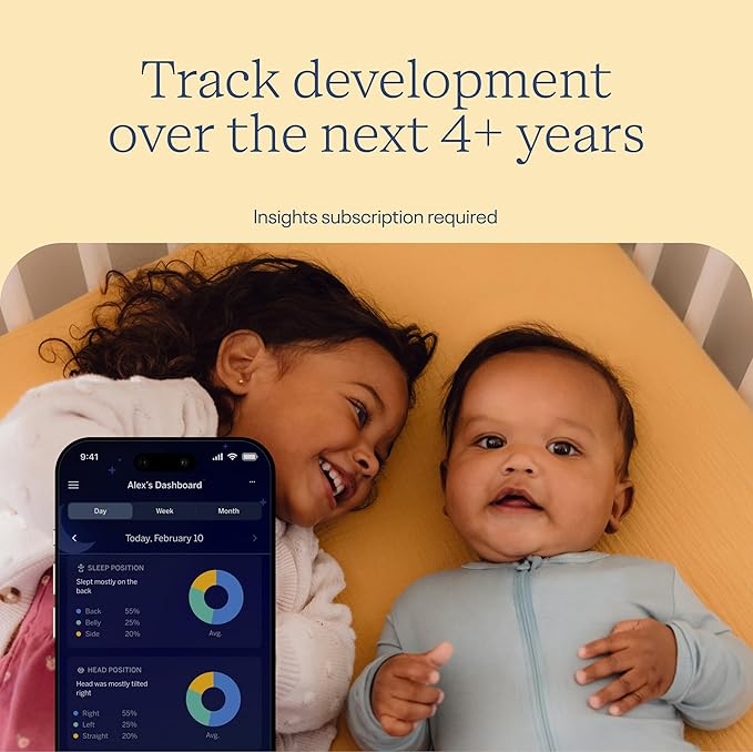 Nanit Essentials Smart Baby Monitor with Floor Stand – 1080p HD Wi-Fi Camera, Sensor-Free Breathing Monitoring, Sleep Tracking, Two-Way Audio, Night Vision, Motion & Cry Notifications, White