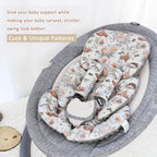 Infant Car Seat Insert, Car Seat Head Support Baby Girls Boys, Soft & Reversible Newborn Carseat Insert Cushion with 2 Strap Covers, for Stroller, Swing, Bouncer (Gray Animals)