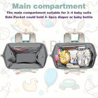 Jiefeike Diaper Bag Backpack,Green diaper bags for baby girl boy, girl diaper bag backpack, Insulated Pockets Portable toddler diaper bag with USB Charging Port, RFID Anti-Theft Pocket