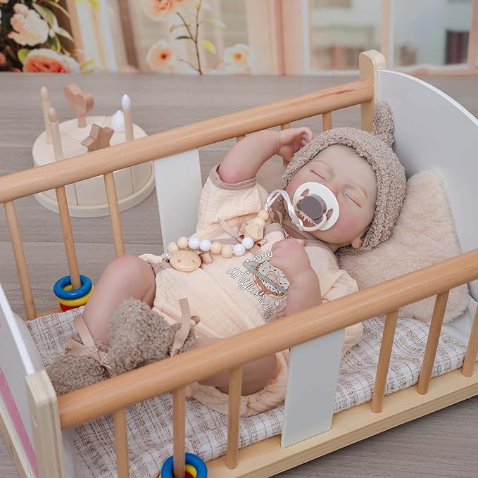Reborn Baby Dolls – 20 Inch Real Baby Dolls That Look Real, Full Body Vinyl Girl Doll in Beige Outfit with Accessories, Gift for Girls Ages 3+, Pretend Play & Collectors