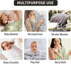 Muslin Swaddle Blankets for Newborn, 3 Pack Breathable Soft Receiving Blanket, Large 38 x 40 inches Swaddle Wrap Burping Clothes Diapers, Essentials Infant Shower Items, Toddler Gift (Cute Farm)