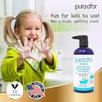 PURA D'OR Kids Wash (16oz x 2 = 32oz) All-in-One Gentle Cleanser - USDA Biobased, Sulfate-Free, Tear-Less, Hypoallergenic, Premium, Shampoo & Bubble Bath