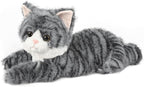 Gray Tabby Cat Stuffed Animals, Microwavable Stuffed Animal Adorable Fluffy Cat Plush for Warmth & Comfort, Heatable & Coolable Lavender Scent Cat Toys, Cute Soft Plushies Cat Gifts for Kids & Adults